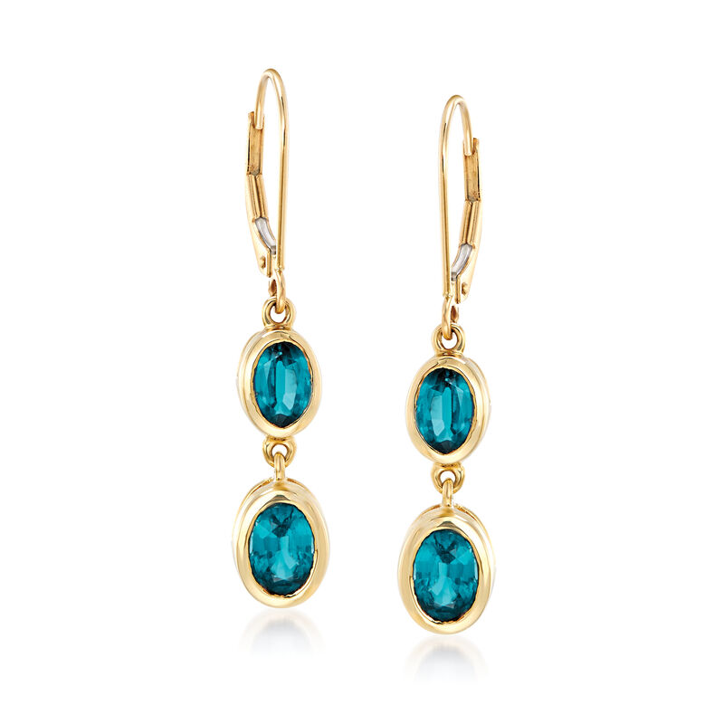 2.90 ct. t.w. Kyanite Drop Earrings in 14kt Yellow Gold image number 0