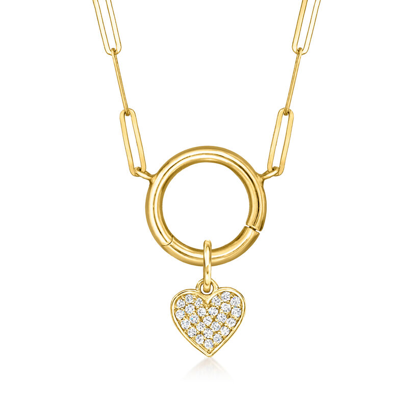 .10 ct. t.w. Diamond Heart Charm in 14kt Yellow Gold  image number 2