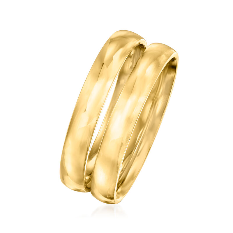 18kt Gold Over Sterling Jewelry Set: Two 3mm Stackable Rings image number 2