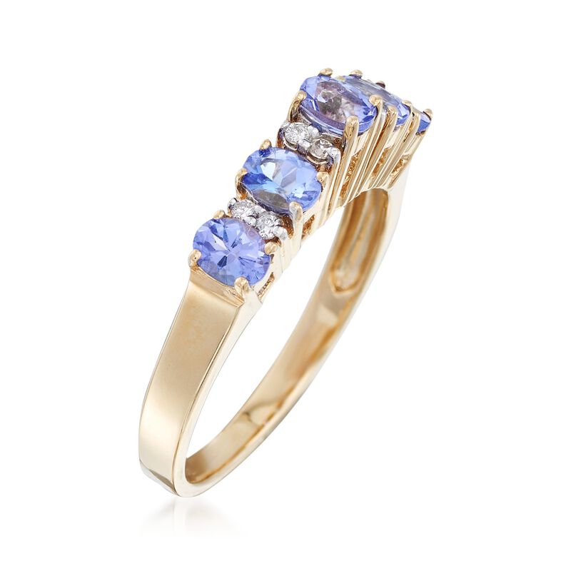 .80 ct. t.w. Tanzanite Ring with Diamond Accents in 14kt Yellow Gold image number 2