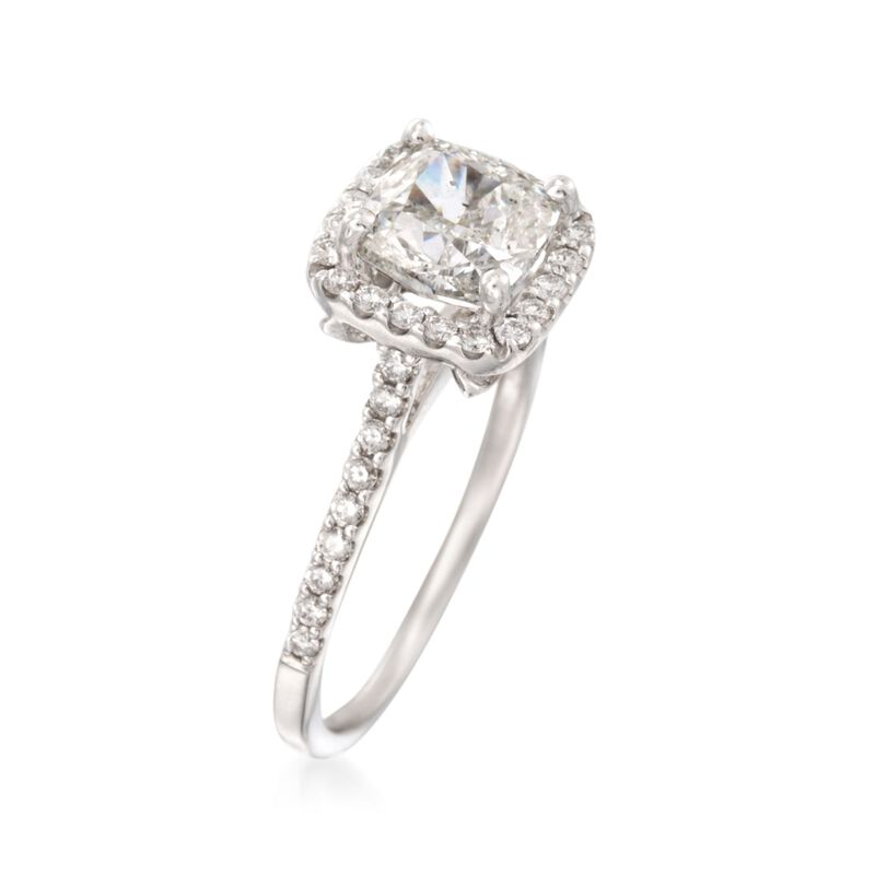 2.45 ct. t.w. Certified Diamond Halo Engagement Ring in 18kt White Gold image number 2
