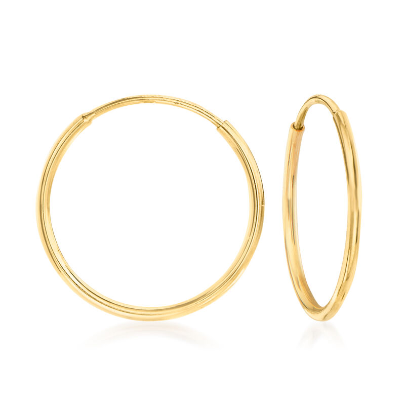 14kt Yellow Gold Endless Hoop Earrings. 1/2&quot; image number 0