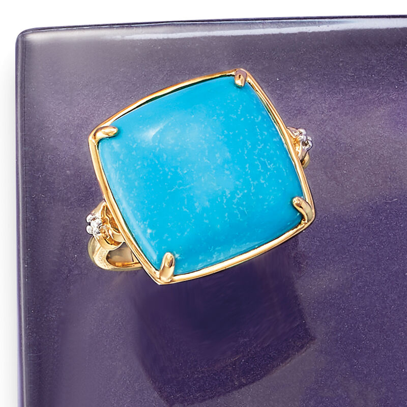 Turquoise Ring in 14kt Yellow Gold image number 4