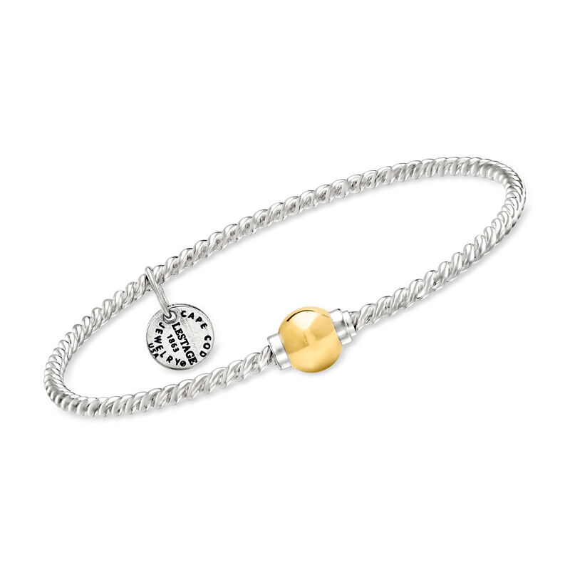 Cape Cod Jewelry Sterling Silver and 14kt Yellow Gold Twisted Bangle Bracelet image number 0