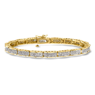 C. 1990 Vintage 2.00 ct. t.w. Diamond Scalloped Link Bracelet in 14kt Yellow Gold