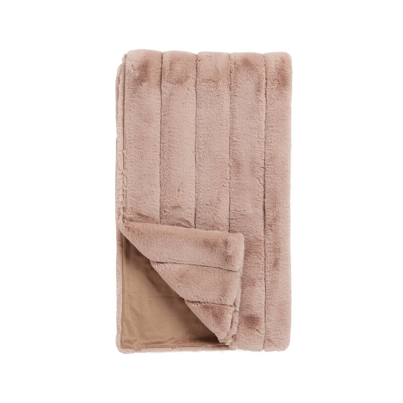 Posh Collection Blush Mink Faux Fur Throw Blanket image number 0