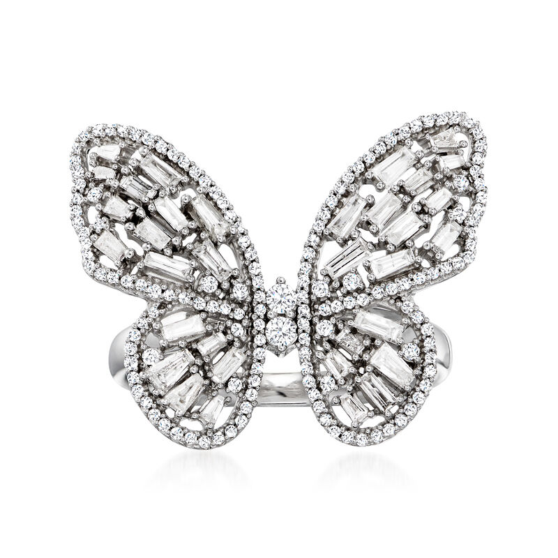 1.00 ct. t.w. Diamond Butterfly Ring in 14kt White Gold image number 0