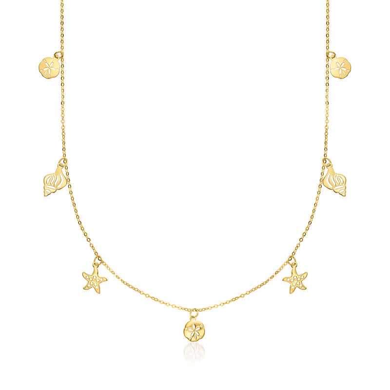 Italian 14kt Yellow Gold Sea Life Station Necklace image number 0