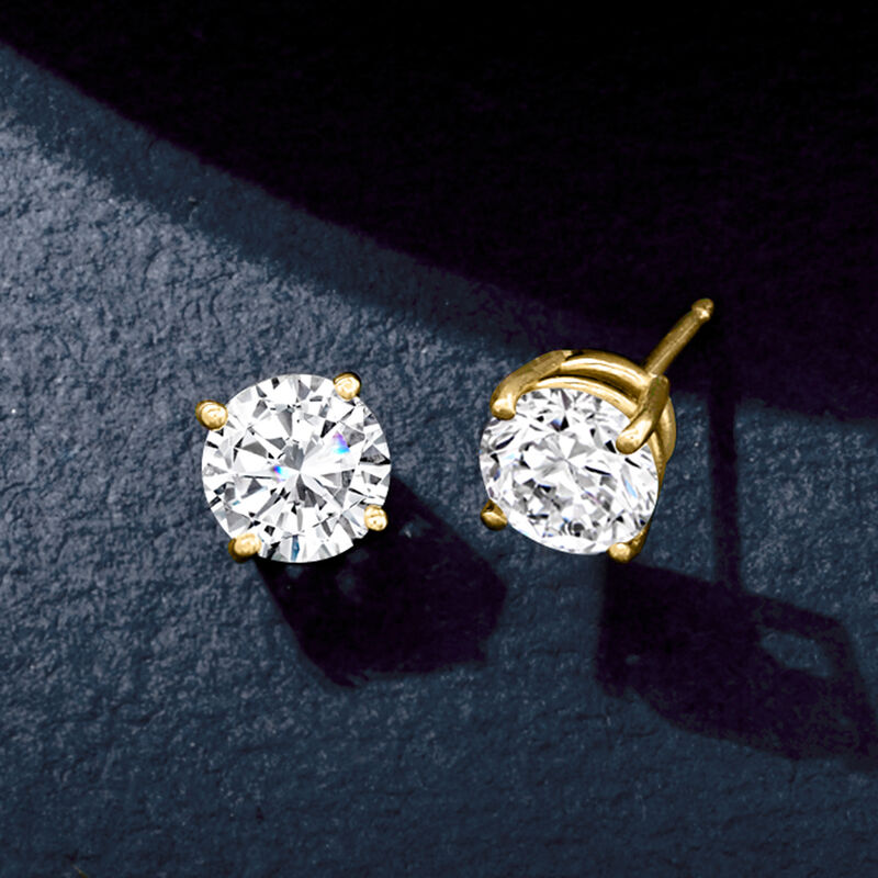2.00 ct. t.w. Lab-Grown Diamond Stud Earrings in 14kt Yellow Gold  image number 3