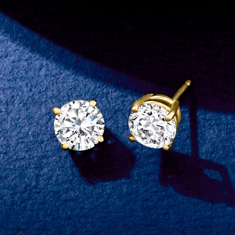2.00 ct. t.w. Lab-Grown Diamond Stud Earrings in 14kt Yellow Gold  image number 3