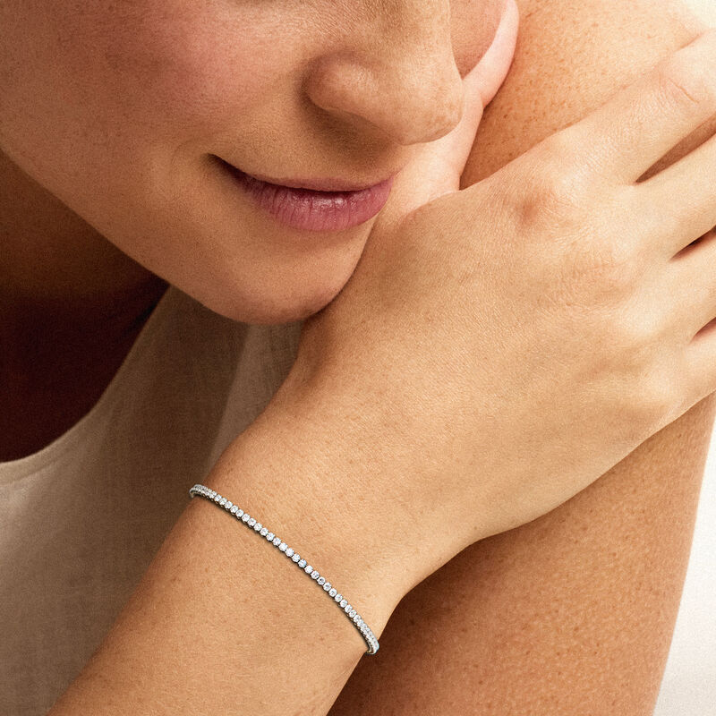 2.00 ct. t.w. Lab-Grown Diamond Tennis Bracelet in 14kt White Gold. 7&quot; image number 1
