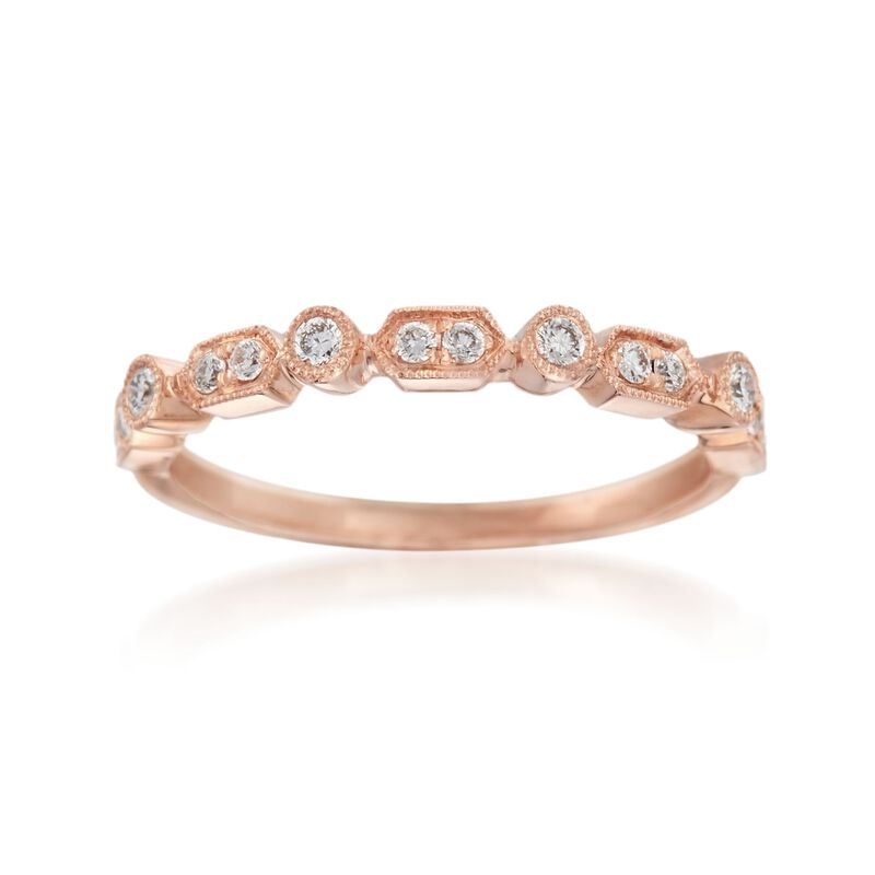 Henri Daussi .16 ct. t.w. Diamond Wedding Ring in 14kt Rose Gold image number 0