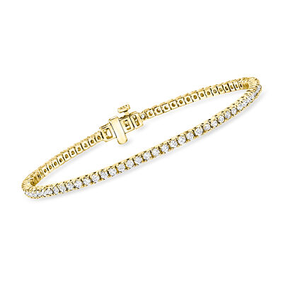 2.00 ct. t.w. Lab-Grown Diamond Tennis Bracelet in 18kt Gold Over Sterling