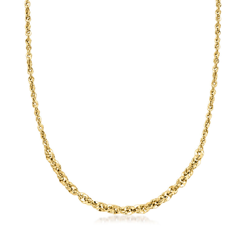 Italian 14kt Yellow Gold Graduated Rope-Chain Necklace. 16" image number 0
