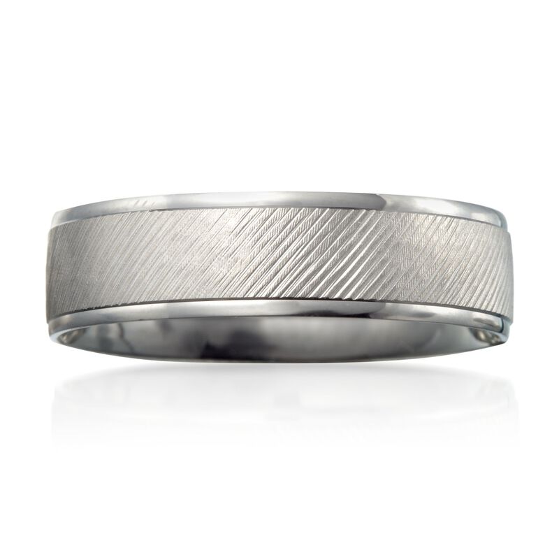 Men's 6mm 14kt White Gold Wedding Ring image number 0