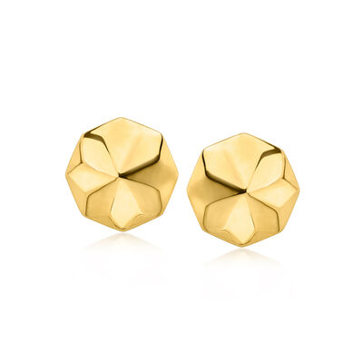 Italian 14kt Yellow Gold Geometric Earrings