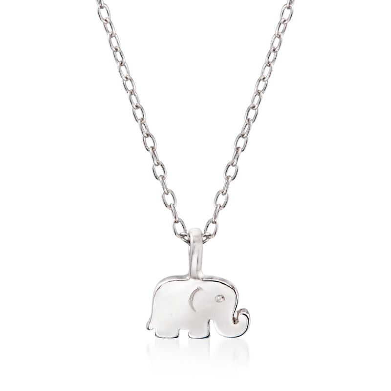 Sterling Silver Polished Elephant Pendant Necklace image number 0