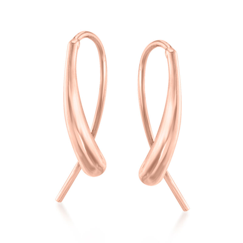 14kt Rose Gold Elongated Teardrop Earrings image number 0