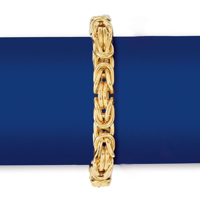 Italian 14kt Yellow Gold Square Byzantine Bracelet image number 2