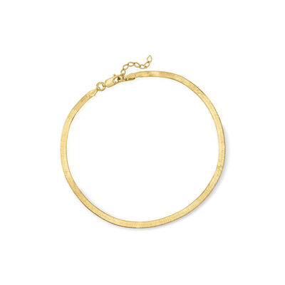3mm 18kt Gold Over Sterling Herringbone Anklet