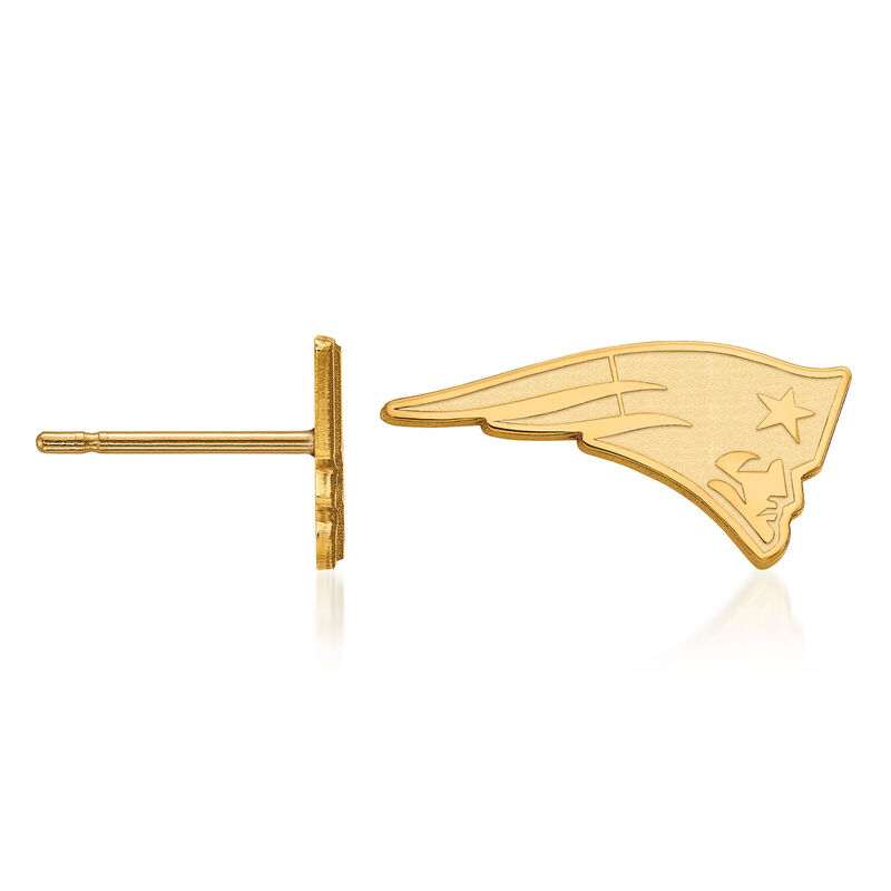 14kt Yellow Gold NFL New England Patriots Extra Small Stud Earrings image number 1
