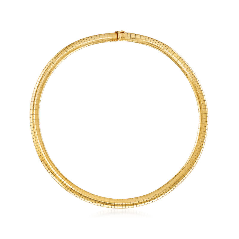 C. 1980 Vintage 8mm Omega Necklace in 14kt Yellow Gold image number 0