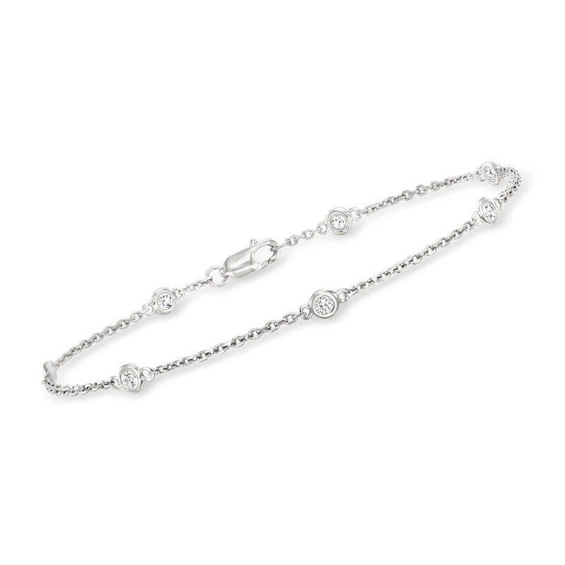 .25 ct. t.w. Bezel-Set Diamond Station Bracelet in Sterling Silver image number 0