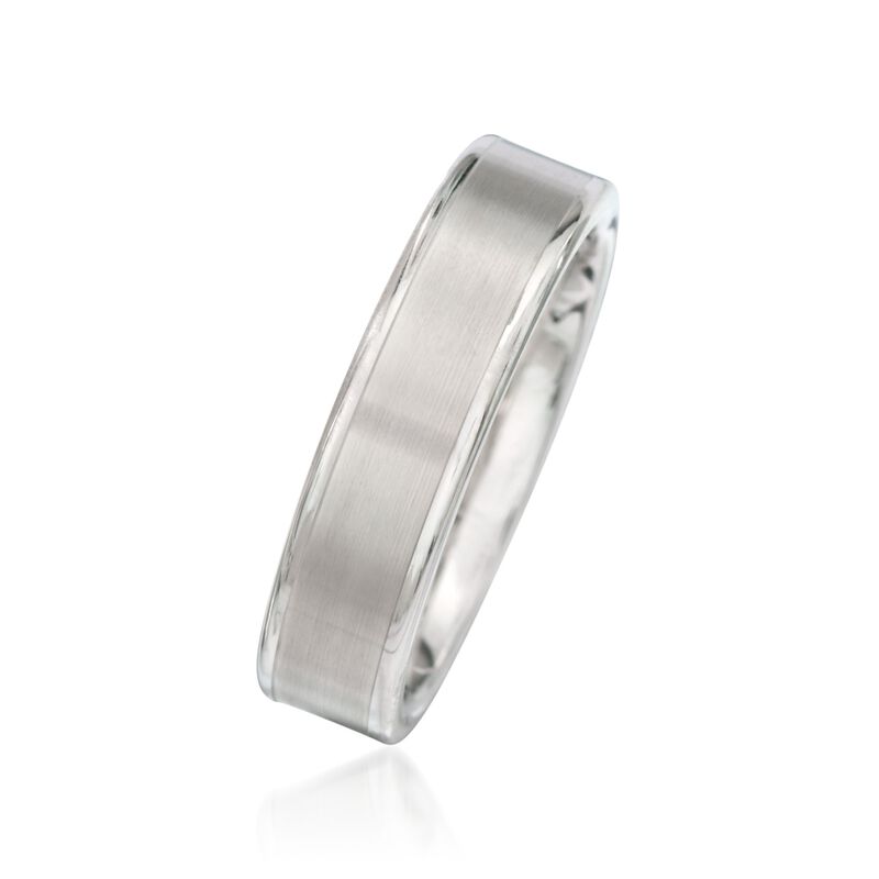 Men's 6mm White Tungsten Carbide Wedding Ring image number 1