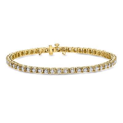 C. 1990 Vintage 1.50 ct. t.w. Diamond Tennis Bracelet in 14kt Yellow Gold