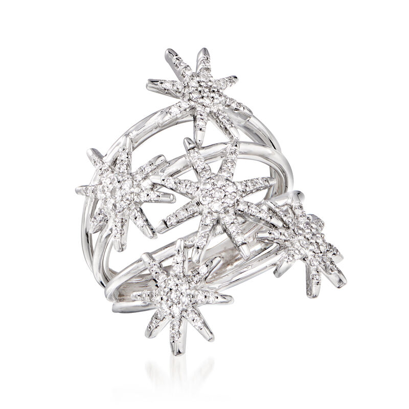 .50 ct. t.w. Diamond Multi-Row Star Ring in 14kt White Gold image number 3
