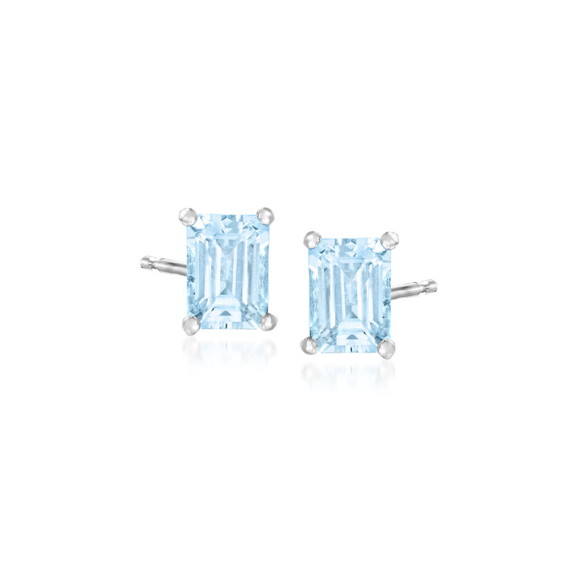 1.50 ct. t.w. Aquamarine Stud Earrings in Sterling Silver  image number 0