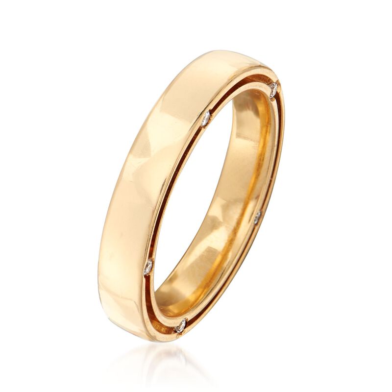 C. 2010 Vintage Damiani and Brad Pitt 18kt Yellow Gold Ring with .15 ct. t.w. Diamonds image number 2