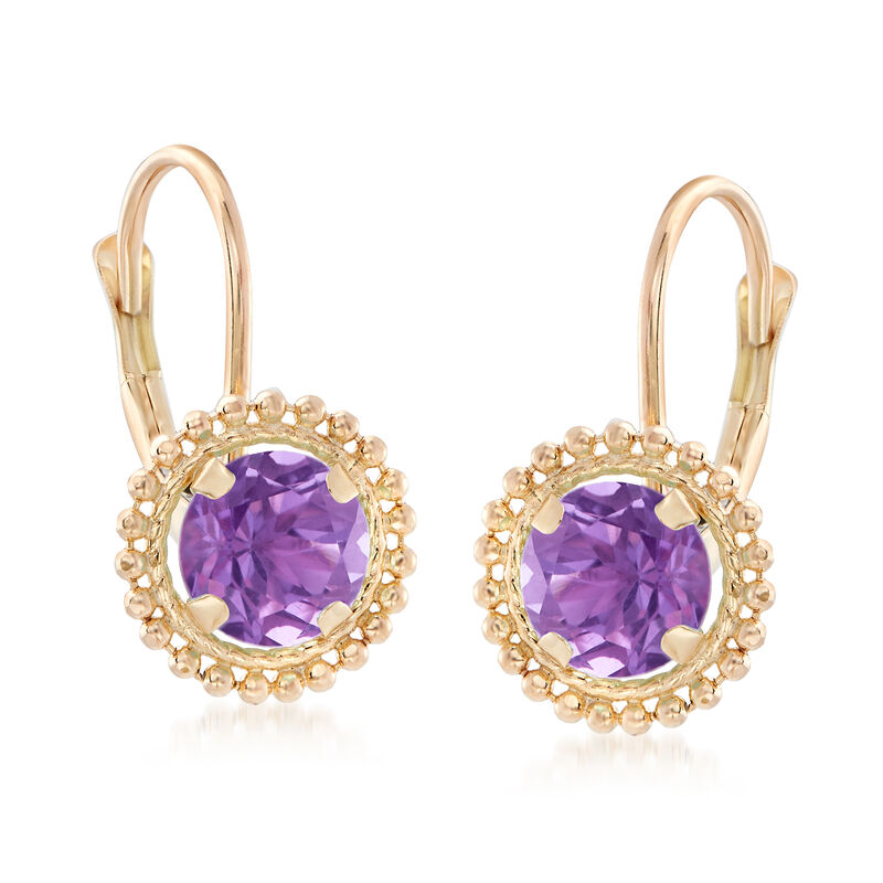 .80 ct. t.w. Amethyst Beaded Drop Earrings in 14kt Yellow Gold image number 3