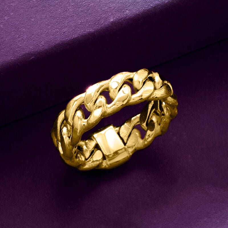 14kt Yellow Gold Curb-Link Ring image number 5