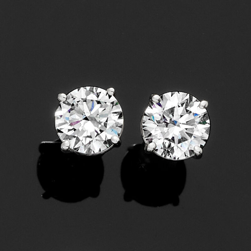 3.00 ct. t.w. Lab-Grown Diamond Stud Earrings in 14kt White Gold  image number 3