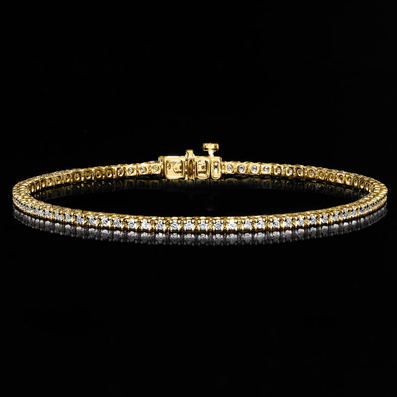 1.00 ct. t.w. Lab-Grown Diamond Tennis Bracelet in 18kt Gold Over Sterling image number 2