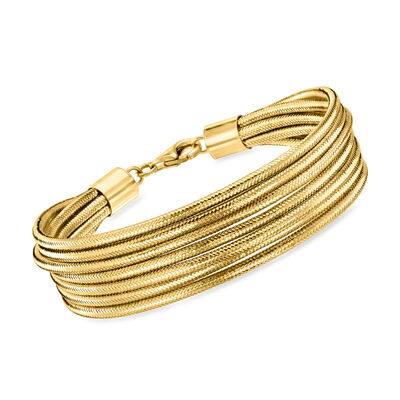 Italian Flex Multi-Row Bracelet with 18kt Gold Over Sterling