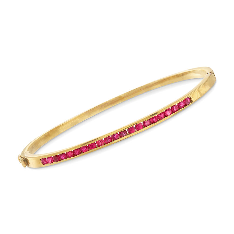 C. 1970 Vintage 1.65 ct. t.w. Ruby Bracelet in 18kt Yellow Gold. 7&quot; image number 0