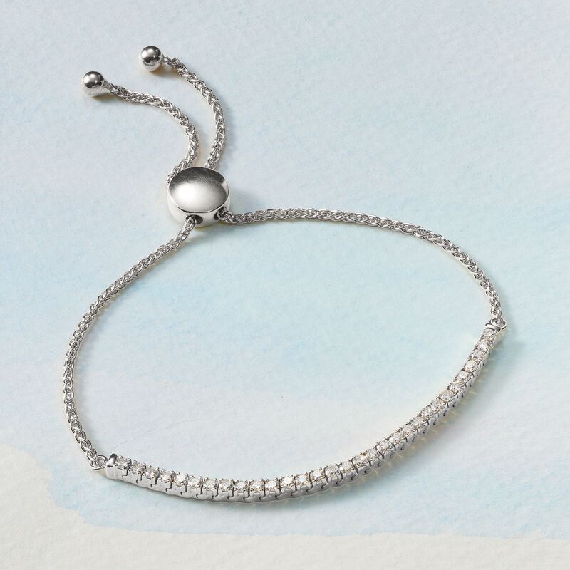 1.00 ct. t.w. Diamond Bolo Bracelet in 14kt White Gold image number 6
