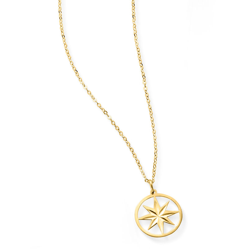 Italian 14kt Yellow Gold North Star Necklace. 16&quot; image number 4