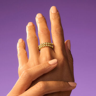 3mm 10kt Yellow Gold Bead Stretch Ring