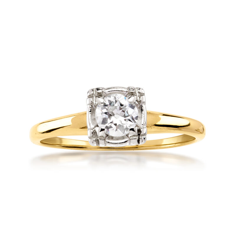 C. 1970 Vintage .35 Carat Diamond Ring in 14kt Yellow Gold. Size 6.75 image number 0