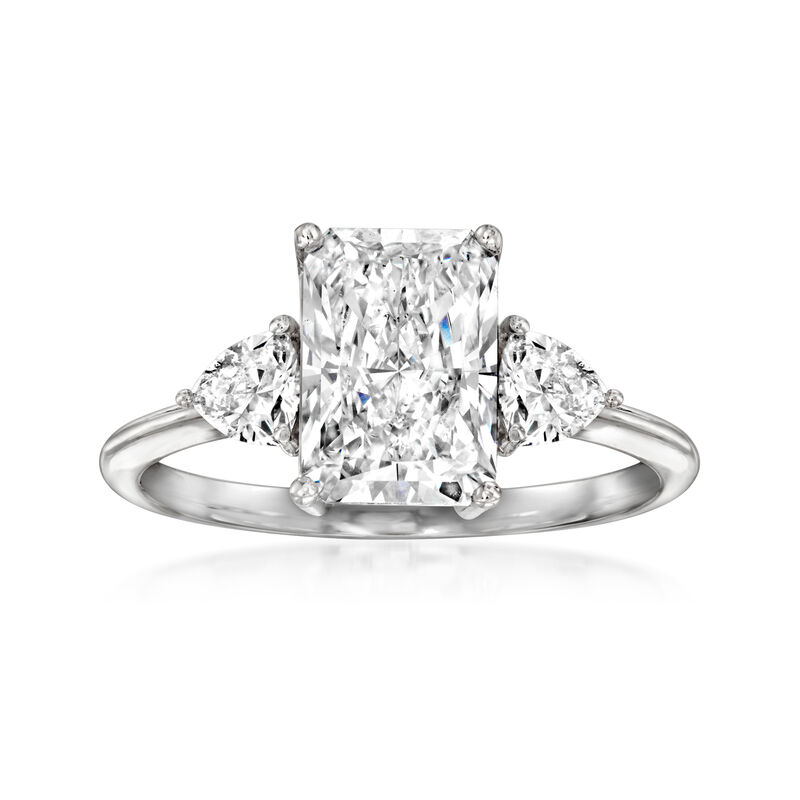 2.50 ct. t.w. Radiant and Trillion-Cut Lab-Grown Diamond Ring in 14kt White Gold image number 0