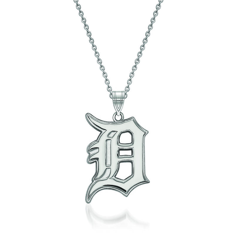 Sterling Silver MLB Detroit Tigers Pendant Necklace. 18" image number 0