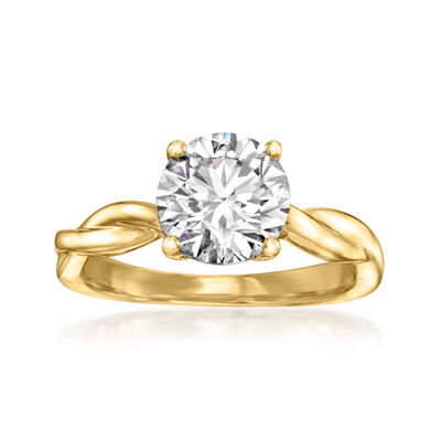 2.00 Carat Lab-Grown Diamond Twisted Ring in 14kt Yellow Gold