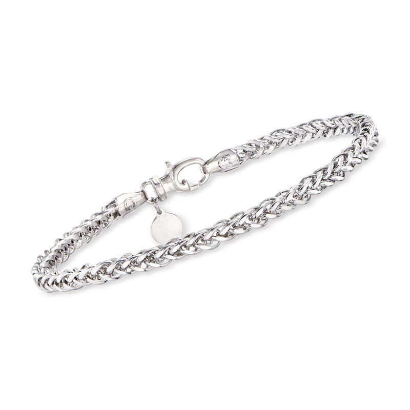 Gabriel Designs Men's Sterling Silver Wheat-Chain Bracelet. 8&quot; image number 0