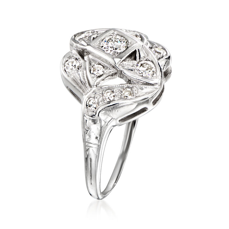 C. 1950 Vintage .45 ct. t.w. Diamond Ring in 14kt White Gold. Size 7 image number 2