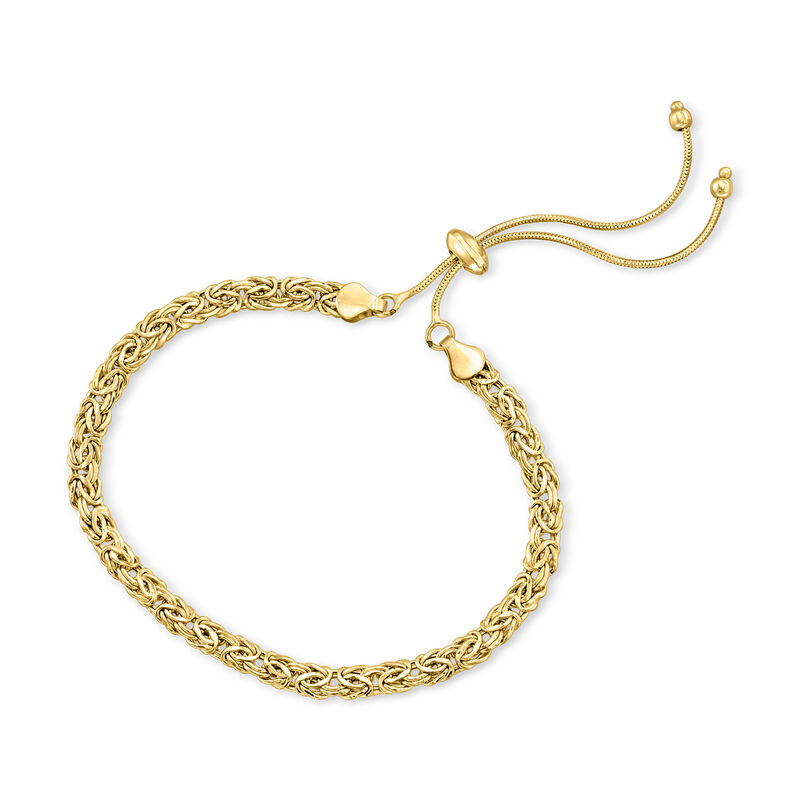 14kt Yellow Gold Byzantine Bolo Bracelet image number 2