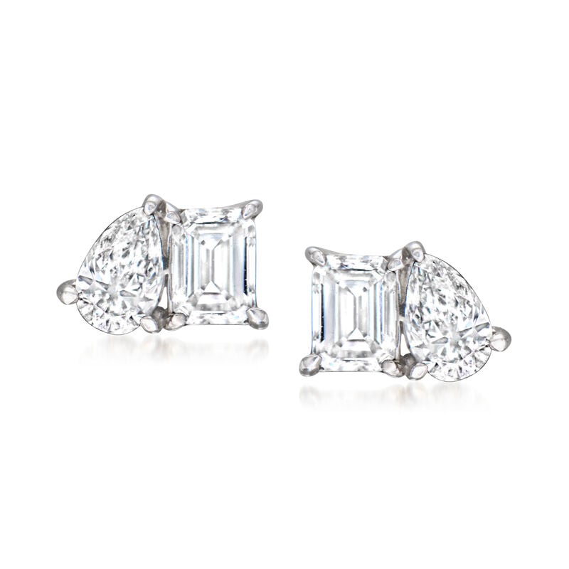 .50 ct. t.w. Lab-Grown Diamond Toi et Moi Earrings in Sterling Silver  image number 0
