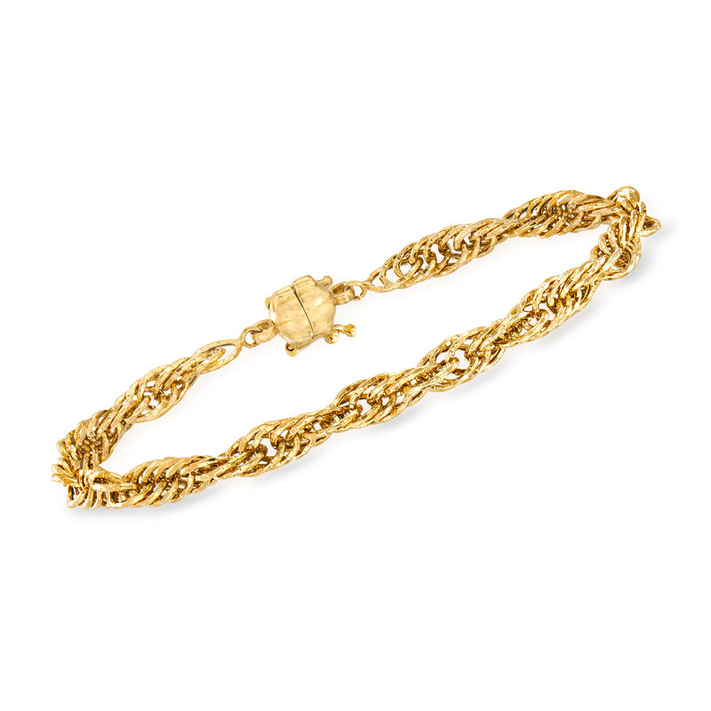 14kt Yellow Gold Rope-Link Bracelet with Magnetic Clasp image number 0